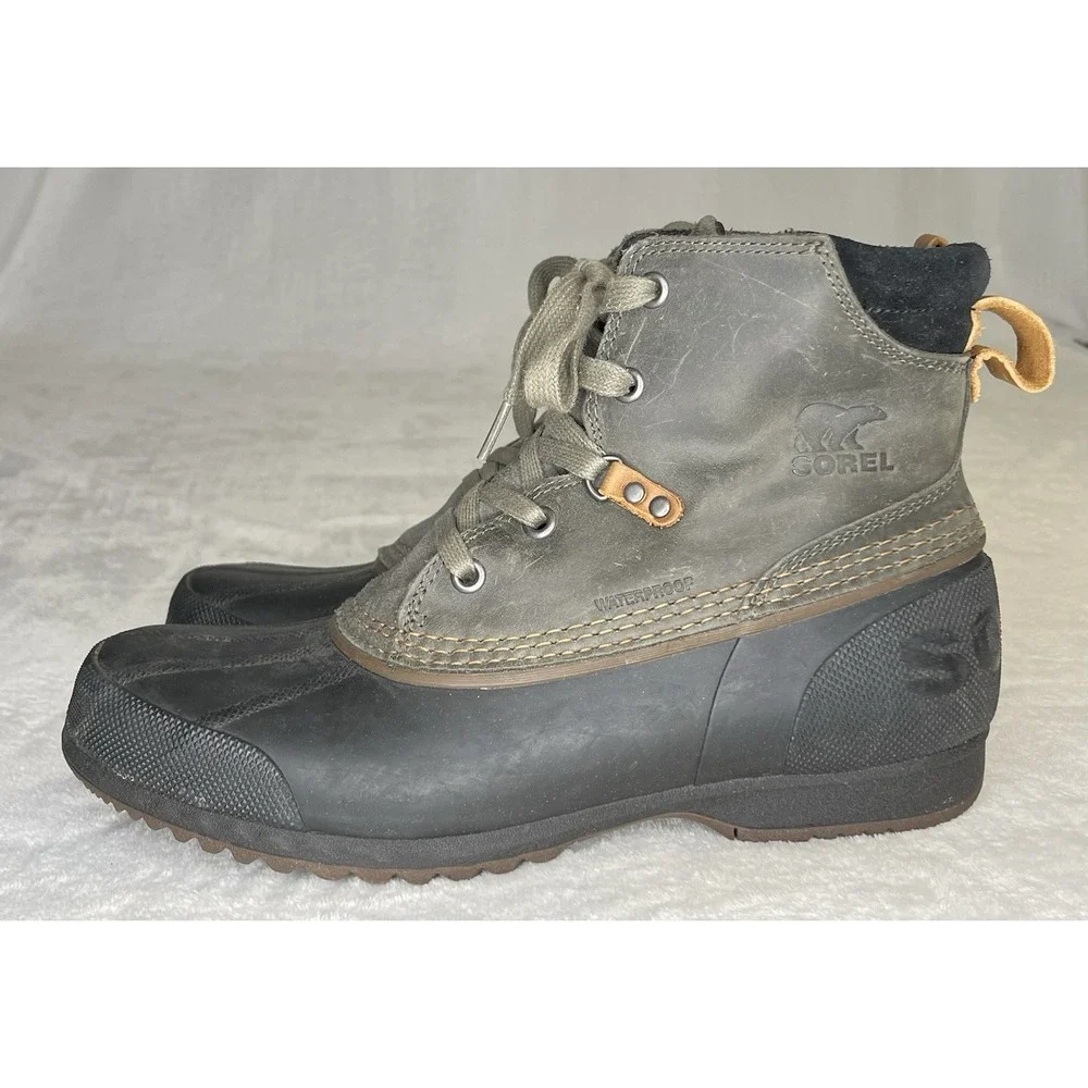 Sorel Men's Size 10 Green Black Ankeny Waterproof Duck Boots NM2101-326